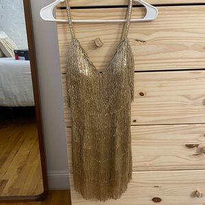 Sherri Hill Gold Flapper Dress